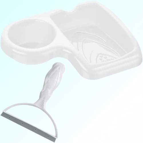 Kit Rodo de Pia e Suporte Detergente Esponja Louça Organizador Cozinha Lavanderia 2 Peças Branco Plá