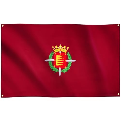 Runesol Bandera de Valladolid, 91x152cm, 3ft x 5ft, 4 Ojales, Ojal en Cada Esquina, Bandera Regional Española, Semana Santa, Día de Castilla y León, Banderas Premium, Exterior, Día de la Constitución