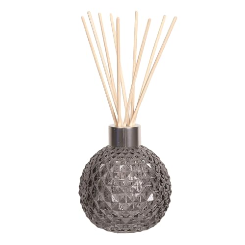 Decorative Diffuser Bottle & Reeds Set - Grey Colour Glass, 50 Ratan Reeds - Elegant Home Decor Accessories for Stylish Home