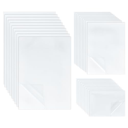 BENECREAT 65 Blatt A4/A5/A6 PET Laminierfolien, Selbstklebende Glänzende Kaltlaminierfolie, Wasserdichte Laminat-Aufkleber für Fotos, Gemälde, Poster und Dokumente