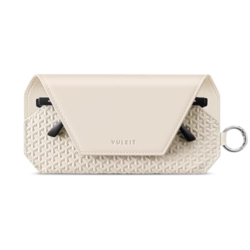 Image of VULKIT Portable Leather Eye Glasses Case for Women & Men, Slim Sunglass Case, Unisex Eyeglass Case