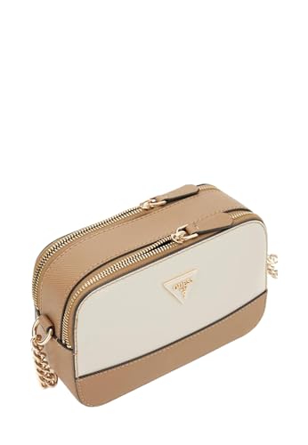 GUESS bolso bandolera Noelle II, elegancia de alta costura en acabado Tan Multi crema 3