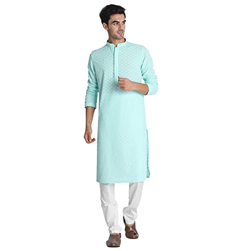 Image of Manyavar Men's Chikankari Kurta Set (2pcs)