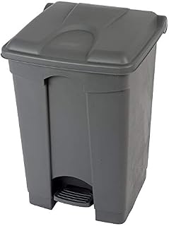 Chabrias Ltd 45 Litre Step On Container Waste Bin, School Bin, Pedal Bin Plastic, Grey