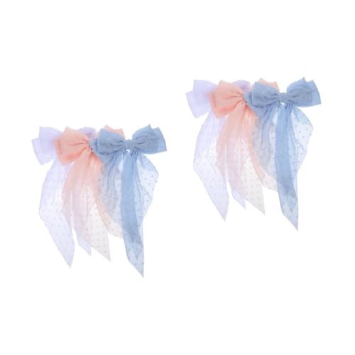 Barrettes à nœud satiné Beavorty pinces cheveux anti-glisse à longue queue fluide