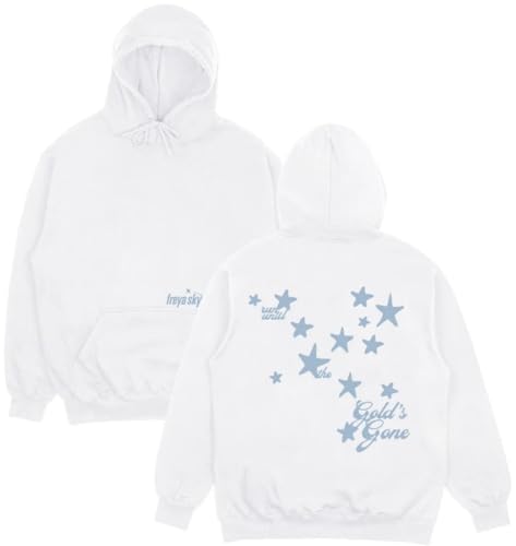 Silver Basic Suéter Suelto Estampado de Estrella para Adultos-White-S1