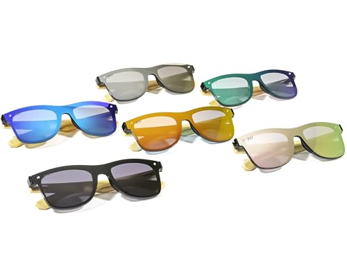 Polarized Sunglasses, UV400 Protection, Bamboo Arms, Mirrored Pink Lens, Men's and Women's, Eco-Friendly4
