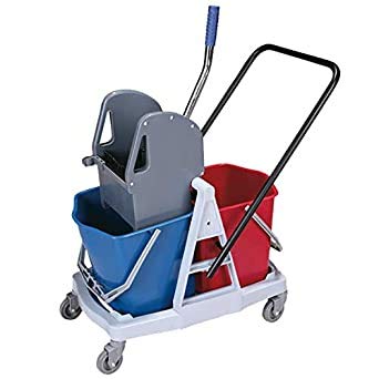 Clim - Secchio professionale con doppio secchio da 24 litri e pressa. Carrello professionale con ruote e robusta struttura per uso professionale