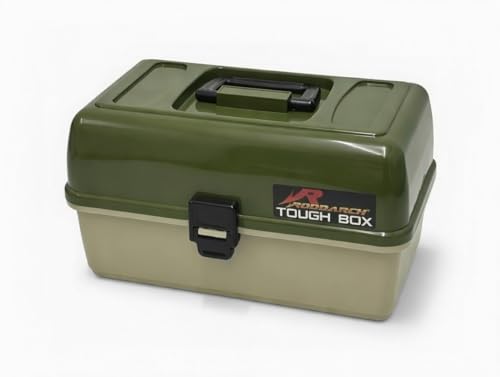 3 Tray Cantilever Fishing Tackle Box: Tough Injection Moulded Storage with Adjustable Compartments and Secure Latch for Reels and Gear