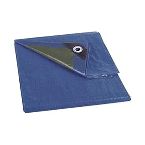 Perel Bâche, bâche imperméable, bache de Protection extérieur, hivernage, très résistante, 12 œillets, Angles renforcés, rectangulaire, Bleu/Vert, 70 g/m², 2 x 4 m