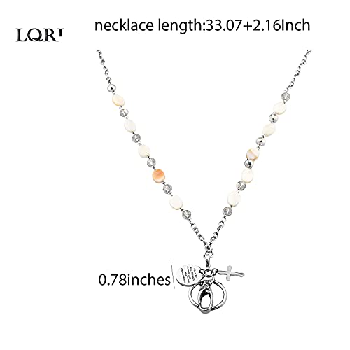 Lqri Id Beaded Lanyard Necklace For Id Badge Holder Key Holder,Christian Charm I Can Do All Things Through Christ Who Strengthen Me Religious Gifts For Women (Sliver) #TOP4