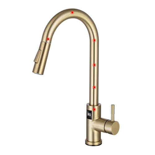 Grifo de cocina sin contacto sensor acero inoxidable monomando