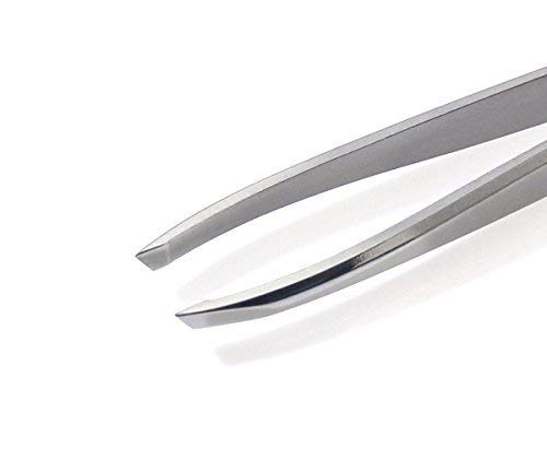 GERMANIKURE Slanted Tweezers in Leather Case - Made in Solingen Germany - Thumbnail 4