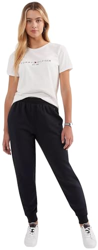 TOMMY HILFIGER Coleção feminina de moletom lisa com ajuste relaxado 2025, Desert Sky Navy., PP