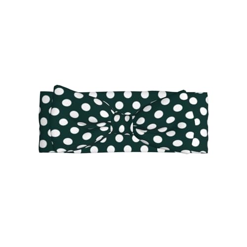 Deep Green Polka Dot Print Baby Girl Bows Headbands Baby Girls Newborn Headbands Infant Toddlers 0-6 Months