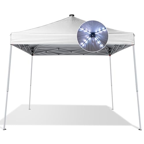 VINGLI 8x8ft Pop Up Canopy Tent, Slant Legs, Foldable Portable