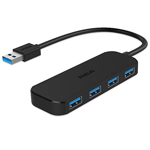 【3年保証】RCA USBハブ 3.0 USB3.0 ハブ 4ポート USB3.0 5Gbps 高速 軽量 コンパクト ウルトラスリム バスパワー USB HUB Windows Mac OS対応【a601】(ケーブル長さ：25cm)