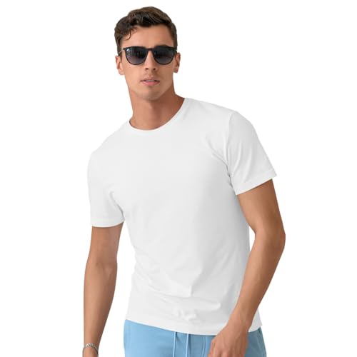 Image of CreativiT Unisex Plain Casual Half Sleeve Round Neck T-Shirt | 100% Recycled Cotton Rich T-Shirt Pack of 1