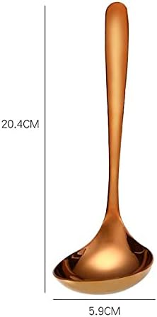 Vista 12 de Cucharones de sopa de acero inoxidable negro, cucharones de salsa, cucharas de cocina pulido espejo