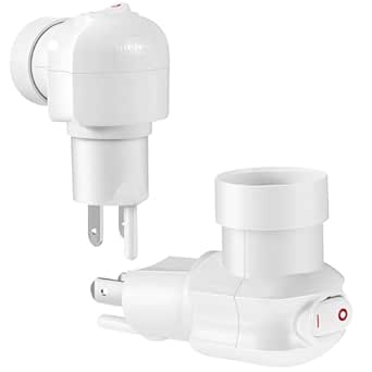 1Pc White Light Socket, Plug in Light Socket, Outlet to Light Socket ...