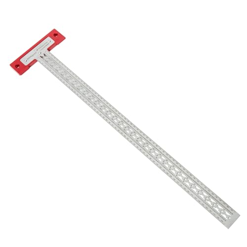 Image of AKNgoes Stainless Steel T Square Ruler with Support Lips, Woodworking Square for Carpenter Work, Layout and Measuring, Scribe Notch Compatible with 0.5-2mm Marking Tool - 600mm