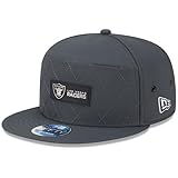 Taille unique New Era Casquette snapback 9FIFTY pour homme anthracite Las Vegas Raiders 2025 Sideline par temps froid