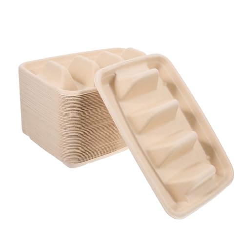 Platos desechables papel beige VILLCASE multipropósito para conservar alimentos 2