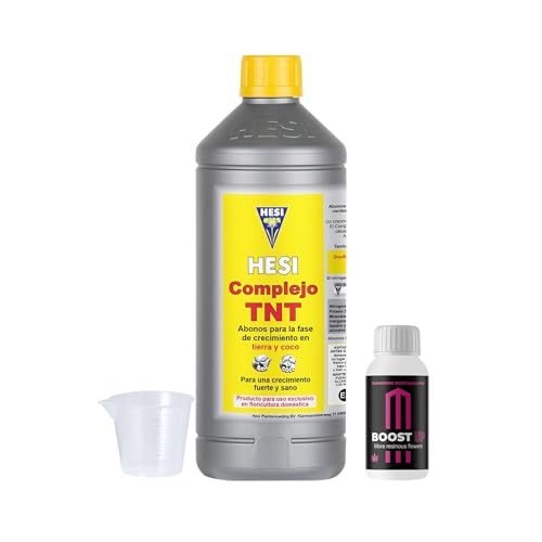 GROWMANIA HESI TNT + Muestra Boost Up de Up Nutrients + Vaso Medidor | Abono Líquido Flores Plantas y Cultivos | Estimulación Crecimiento