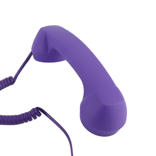 Retro teléfono con cable morado, receptor con conexión 3.5mm y USB C miniatura 7
