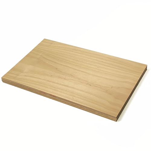 Alder 6 Sheets | 3.9mm 1/8th inch, 12”x19” Premium Two Sided with MDF Core, Glowforge Ready, Unfinished