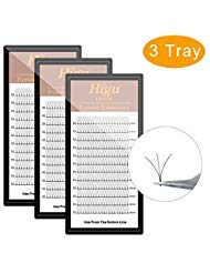 3 Tray 3D 0.10 D Curl Volume Eyelash Extension 15mm+15mm+15mm Long Stem Premade Fans Supplies|Optional 3D/5D 0.07/0.10 C/D Curl 8-15mm Length|
