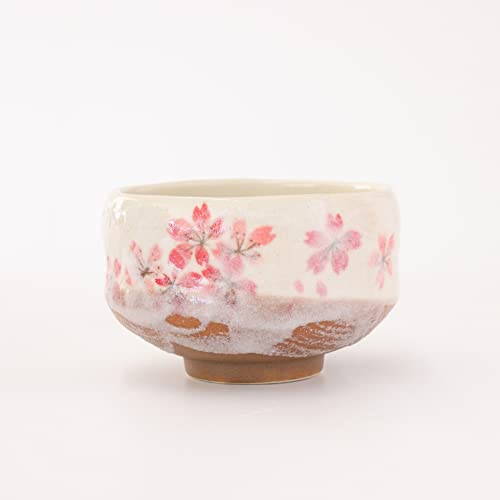 Mino Ware Mini Matcha Bowl, 3.7 Inch, Heian-Sakura Red, Japanese Pottery, Small Tea Bowl, 5.4 Floz #TOP3