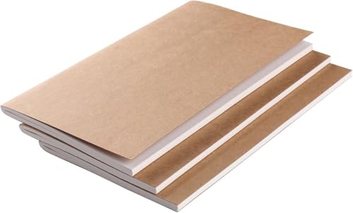 Image of PURESTORY Set of 3 Plain Travel Journal Refill Inserts - 4.3 inch x 7.5 inch, 40 Sheets /80 Pages Each - Blank Paper Notebook Inserts for Travelers Notebooks, Writing, Sketching & Journaling