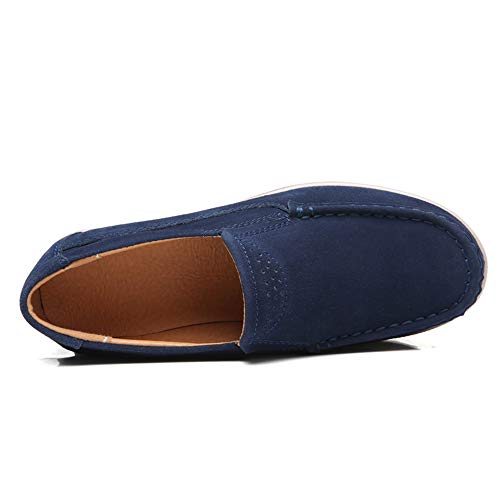 Image of YING LAN Women Slip On Loafers Comfort Suede Moccasins Wide Low Top Shoes