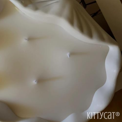 Image of Kitty Cat Aesthetic Soy Wax Scented Candles | Reusable Concrete Sea Shell Jars | Vanilla Aroma | 12+ Hours Burn Time | Perfect Home Decor for Bedroom, Office & Hostel (Big Shell)