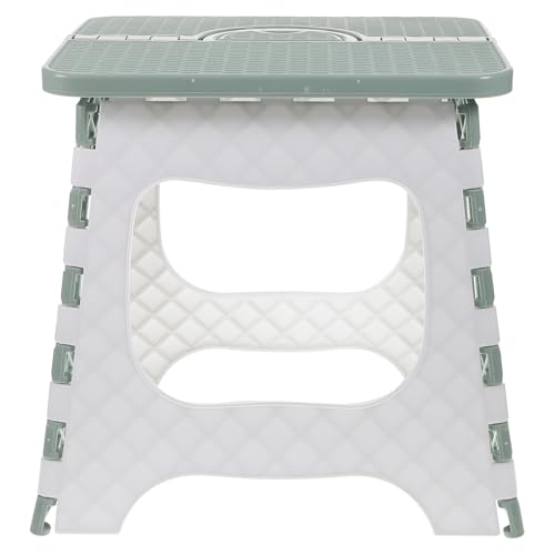 HEANUJJ Silla Plegable de Plástico Resistente 422 Verde para Hogar y Exterior, Taburete Portátil Ligero Almohadillas Antideslizantes para Camping, Senderismo y Jardín