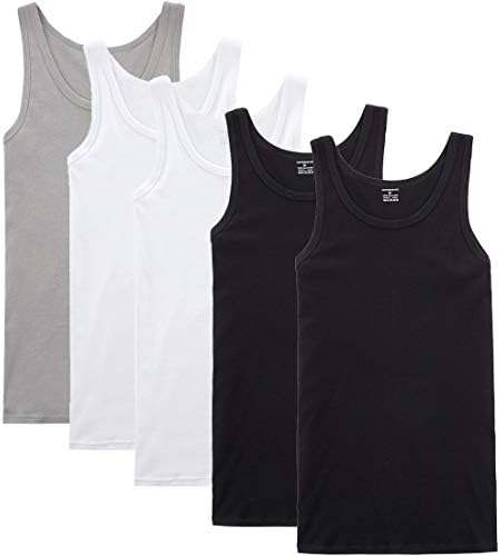 NUOZA Unterhemd Herren 3/5er Pack 100% Baumwolle Tank Top Ärmellos | Angenehm weich, atmungsaktiv, feuchtigkeitsabsorbierend, als Unterhemd oder Oberteil tragbar, etikettloses Desi