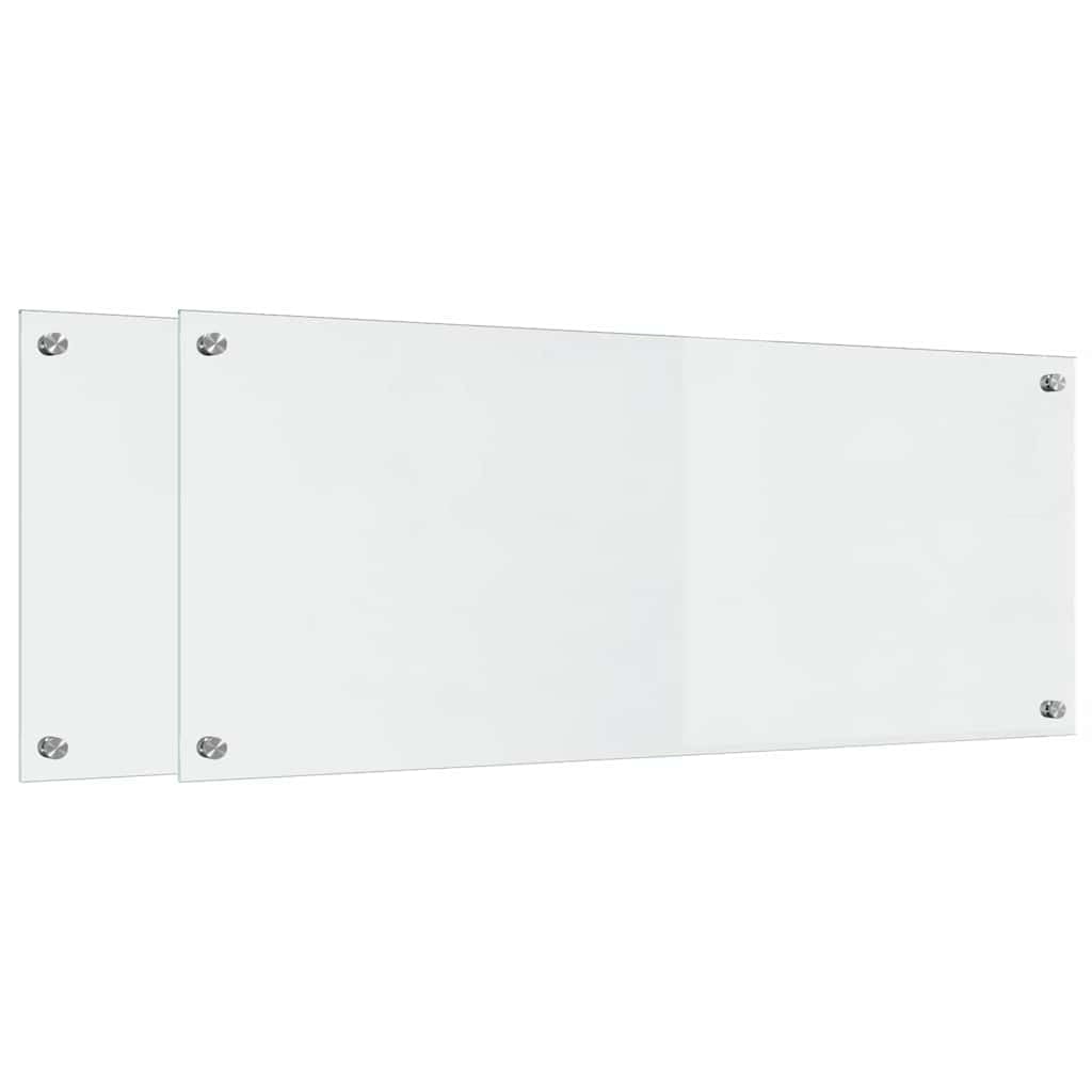 vidaXL Kitchen Backsplash 2 pcs Transparent 100 x 40 cm Tempered Glass, Stylish Kitchen Design: Durable Glass Backsplash, Heat-Resistant Wall, Modern Culinary Aesthetic for Home Renovation