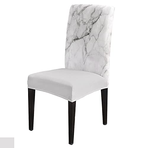 Marble Dining Room Chair Covers Set Of 4 Abstract Ink Paint Light Gray Texture Stretch Chair Slipcovers Removable Washable Hazy Art Chair Protector Covers For Kitchen/Hotel/Wedding/Ceremony #TOP14