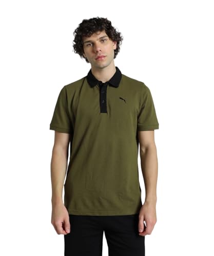 Image of Puma Men Cotton Solid Regular Fit Polo T-Shirt for Both Sporty Outings and Casual Daywear