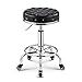 ZHOUXIAO Rolling Shop Hocker mit Rädern, drehbarer Salonhocker Stuhl Verstellbarer Entwurfshocker, Werkbankhocker, Massage Spa Tattoo Fotografie Hocker mit PU-Leder gepolster Black
