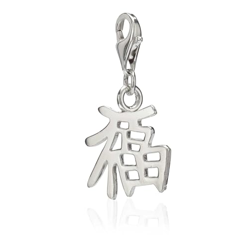 Colgante de plata 925 NKlaus con carácter chino de acabado artesanal