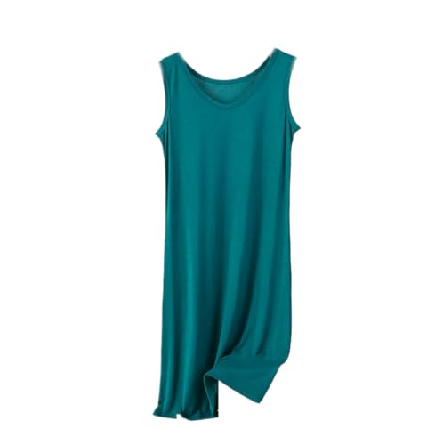 Camisón Para Mujer - Camisones De Verano Para Mujer, Camisón Sin Mangas De Algodón, Talla Grande, Camisón Suelto Para Mujer, Ropa Informal Para Dormir, Verde, 5Xl
