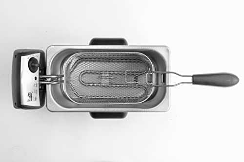 FRITEL Fritteuse FR 1355 – Frittierpfanne/Fritteuse – 3 l – 2200 W – komplett aus Edelstahl – Staubschutzdeckel – 2 bis 4 Pers. – Nur Öl – Bild 3