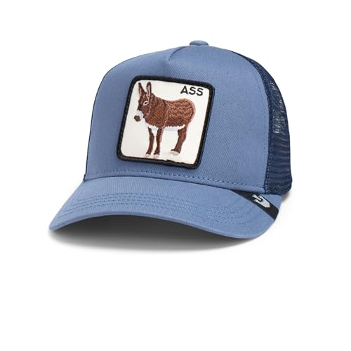 Image of Goorin Bros. The Farm Unisex Original Adjustable Snapback Trucker Hat, Blue (Donkey), One Size