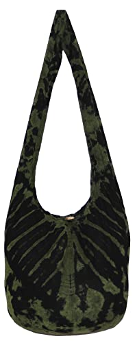 Image of TIE DYE Bohemian Hipster Hobo Boho Hippie Crossbody Bag Purse Black Tone 39 inch
