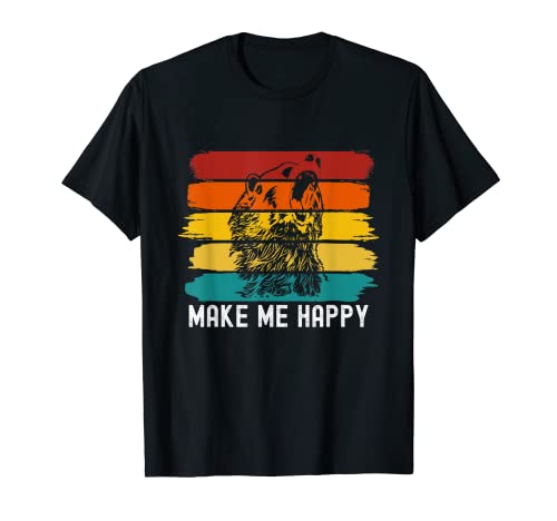 Vintage Bears Make Me Happy Wildlife Amoureux des animaux de la forêt T-Shirt