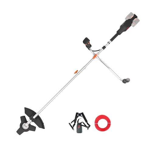 WORX WG084E.9 kosa akumulatorowa 40 V – silnik bezszczotkowy – średnica 38 cm i średnica noża 25,5 cm – uchwyt dwuręczny – system podwójnych żyłek – lekka i kompaktowa konstrukcja – bez akumulatora i