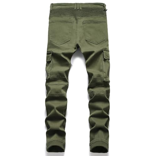 Maiyifu-GJ Men's Slim Fit Moto Biker Jeans Distressed Skinny Stretch Denim Pants Retro Ripped Straight Washed Jean Trousers2