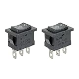 2Pcs Rocker Switch ON/Off/ON 3 Position 3 Pin, AC 6A/250V, 10A/125V,KCD1 Toggle Power Switch for Car, Boat, Household Appliances (KCD1-On/Off/On, 2)